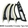 LHD RHD Car Interior Armrest Door Handle Inner Panel Pull Trim Leather Outer Cover Set For BMW X5 X6 E70 E71 E72 2007-2013