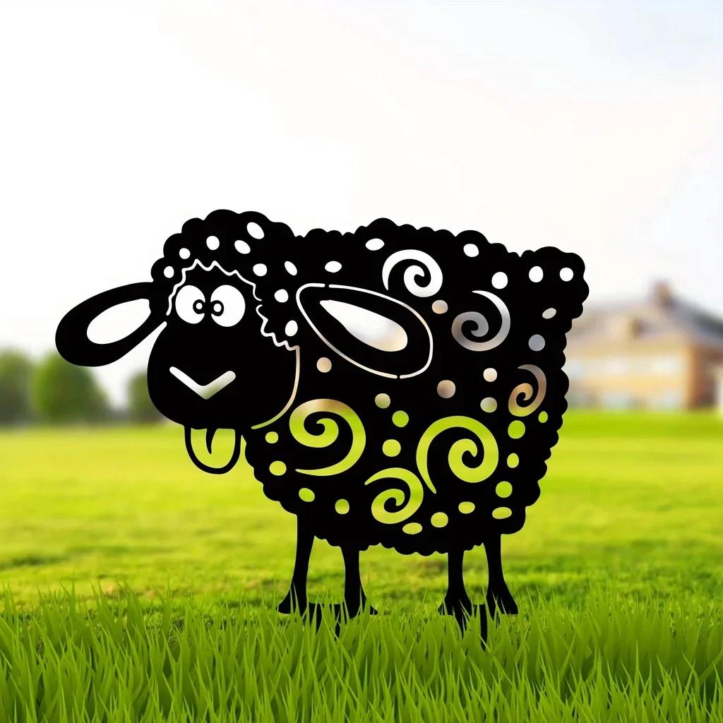 Enhance Your Garden with Metal Sheep Yard Art Silhouette. Adds a Touch of Whimsy and Charm To Home and Wall Decoration