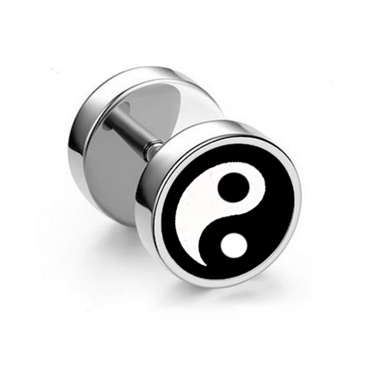 

Titanium Steel Barbell For Men Earrings Fashionable Dumbbell Earrings Black Trendy Korean Earrings Accessories 21