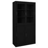 VidaXL Office Cabinet with Sliding Door Black 90x40x180cm Steel