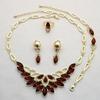 Gold-Plated Bridal Jewelry Set: Necklace, Earrings, Bracelet & Ring for Wedding or Evening Wear