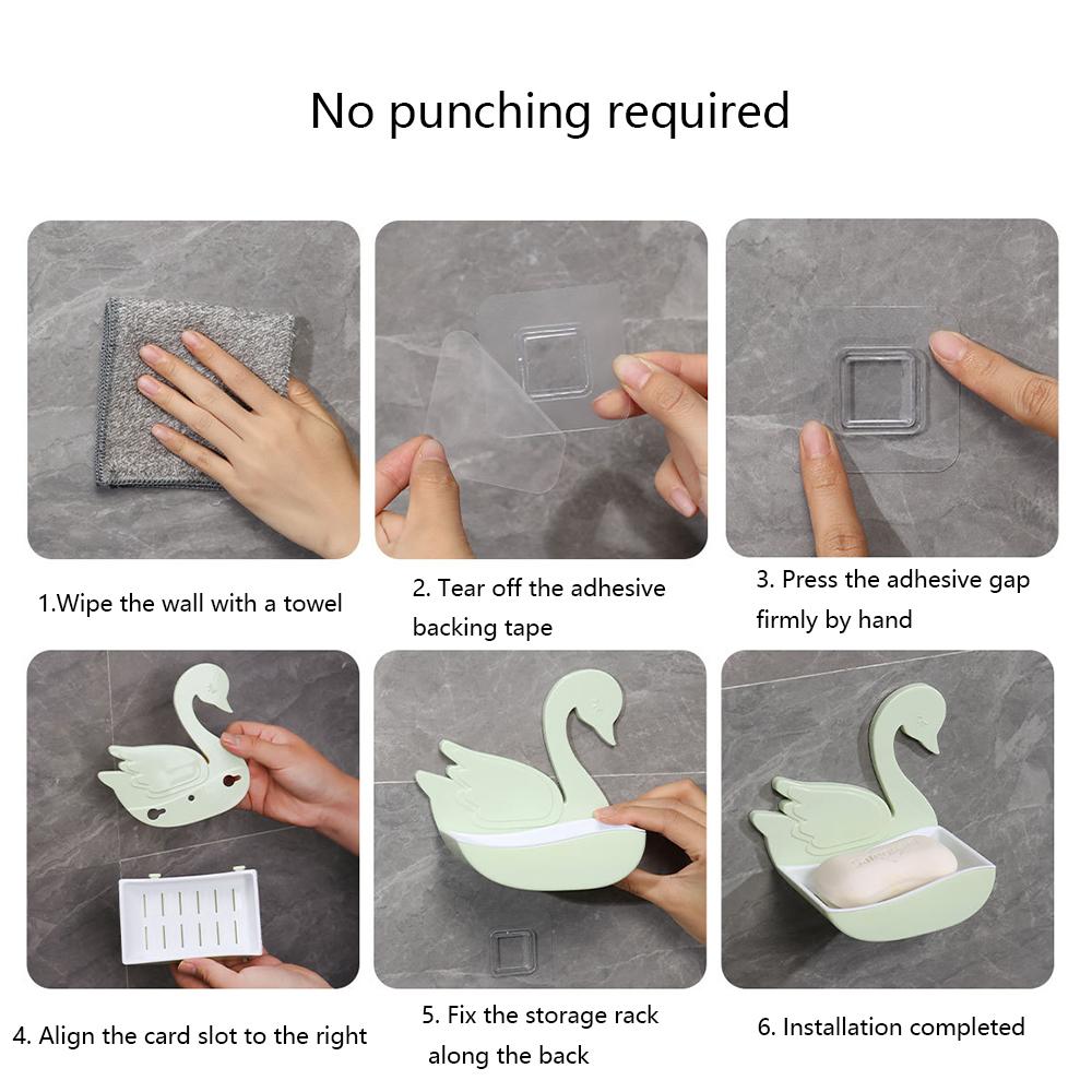 Rack No Drilling Wall Mounted Soap Holder Soap Sponge Dish Bathroom Accessories Soap Dishes Self Adhesive