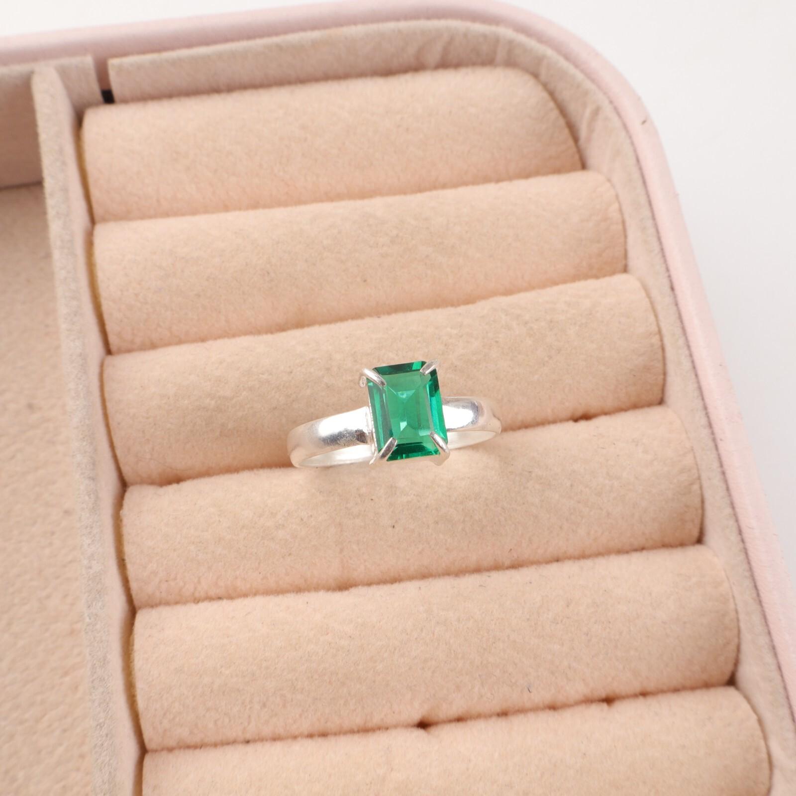 

Хромовый диопсид Драгоценный камень 925 Стерлинговое серебро Ювелирные изделия Ручной работы Заявление Кольцо RR-30-2 13