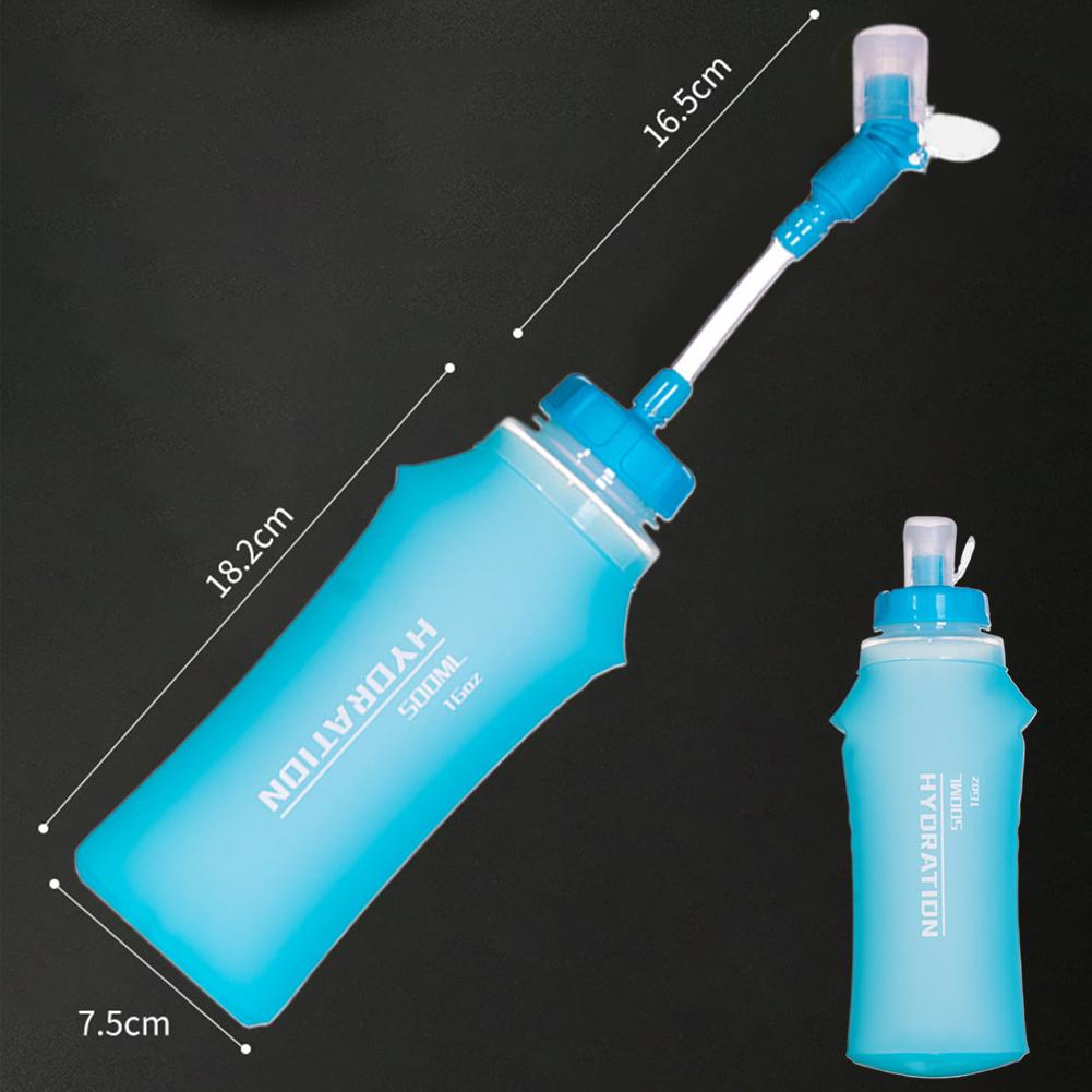 300ml TPU Soft Folding Water Bottle BPA Free TPU Collapsible Soft Water Bottle Portable Sports Water Bag for Hydration Pack