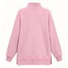 Women's Casual Pullover Sweatshirt with Stand-Up Collar and Side Slits