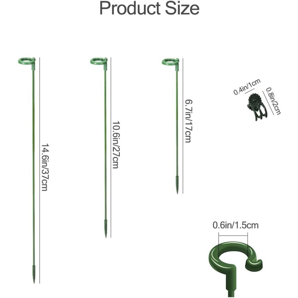30 Pcs Plant Support Stakes with 30 Pcs Plant Clips Garden Floral Flower Support Single Stem Support Stake for Phalaenopsis Orchid Flower Roses