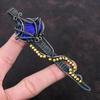 Lapis Lazuli Gemstone Pendant Copper Wire Wrapped Pendant Lapis Lazuli Jewelry Handmade Pendant Copper Designer Jewelry Key Pendant For Gift