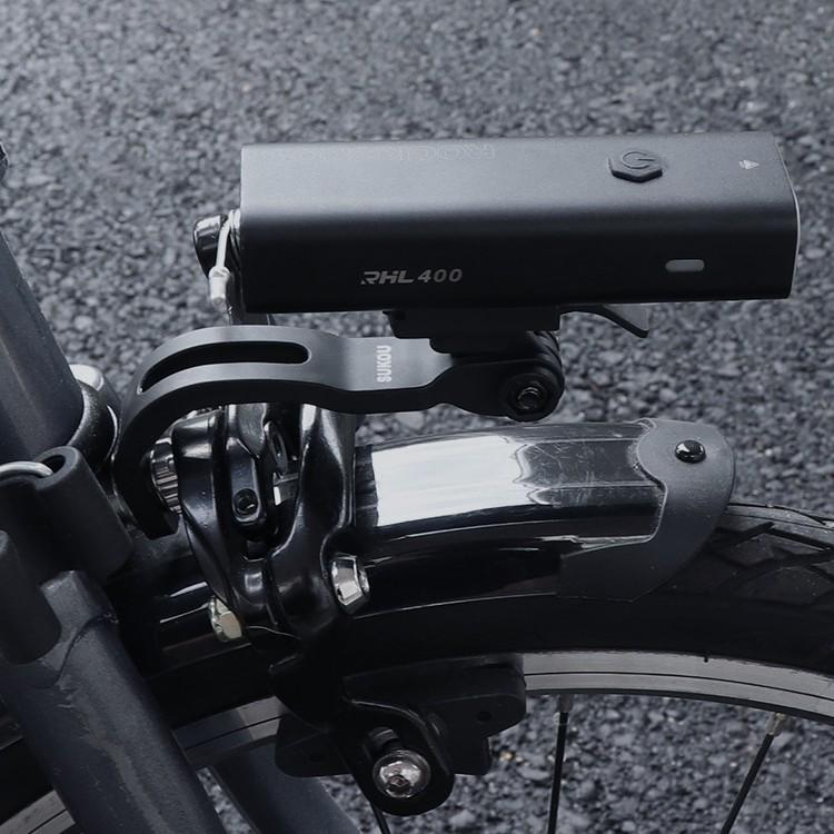 Foldable Bike Front Fork Light Mount for GoPro, Rockbros RHL400, and Brompton