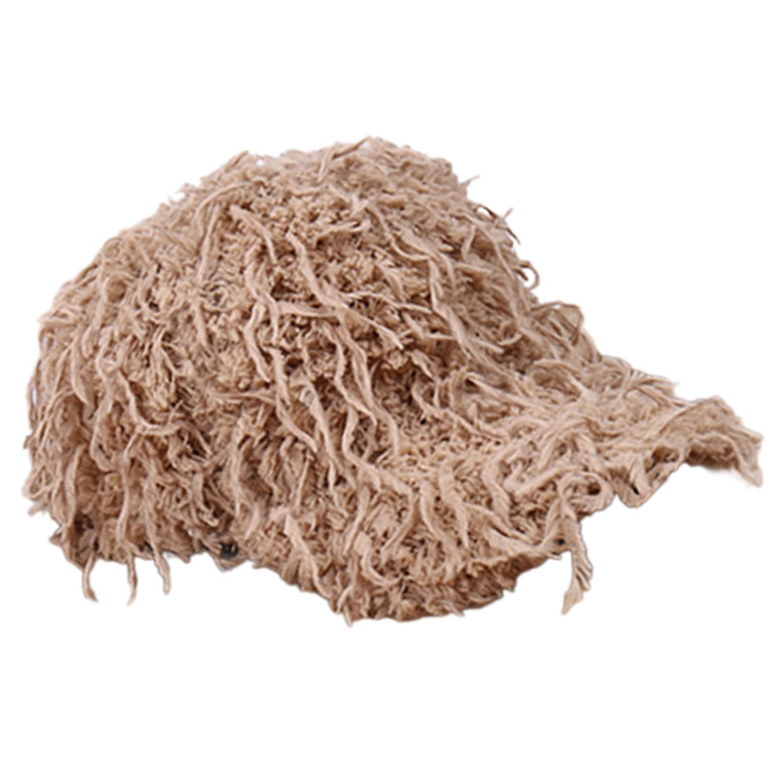 

Fashionable Fringed Plush Baseball Caps for Adult Unisex Everyday Wear Winter Autumn Warm Baseball Hat for Various Outfit хаки