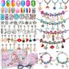 Kids DIY Bead Bracelet Set Unicorn Charm Jewelry Gift Box Girls