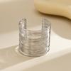 PuRui Trendy Thin Iron Wire Weave Cuff Bracelet for Women Geometric Wide Bangle Ladies Party Zircon Big Bracelets Wedding Girls