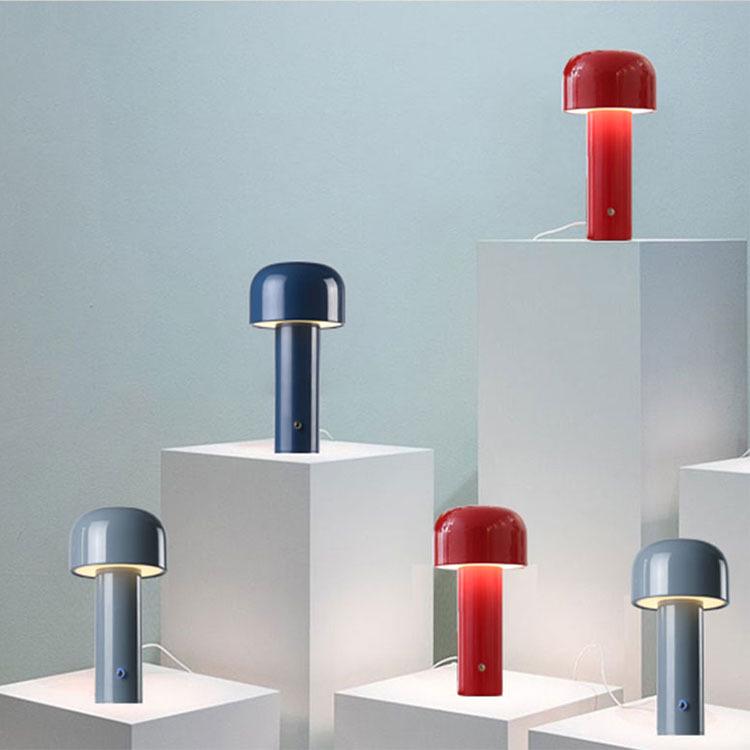 Italian Mushroom Table Lamp: Nordic Rechargeable Night Light for Restaurant, Bar, or Bedside Atmosphere.