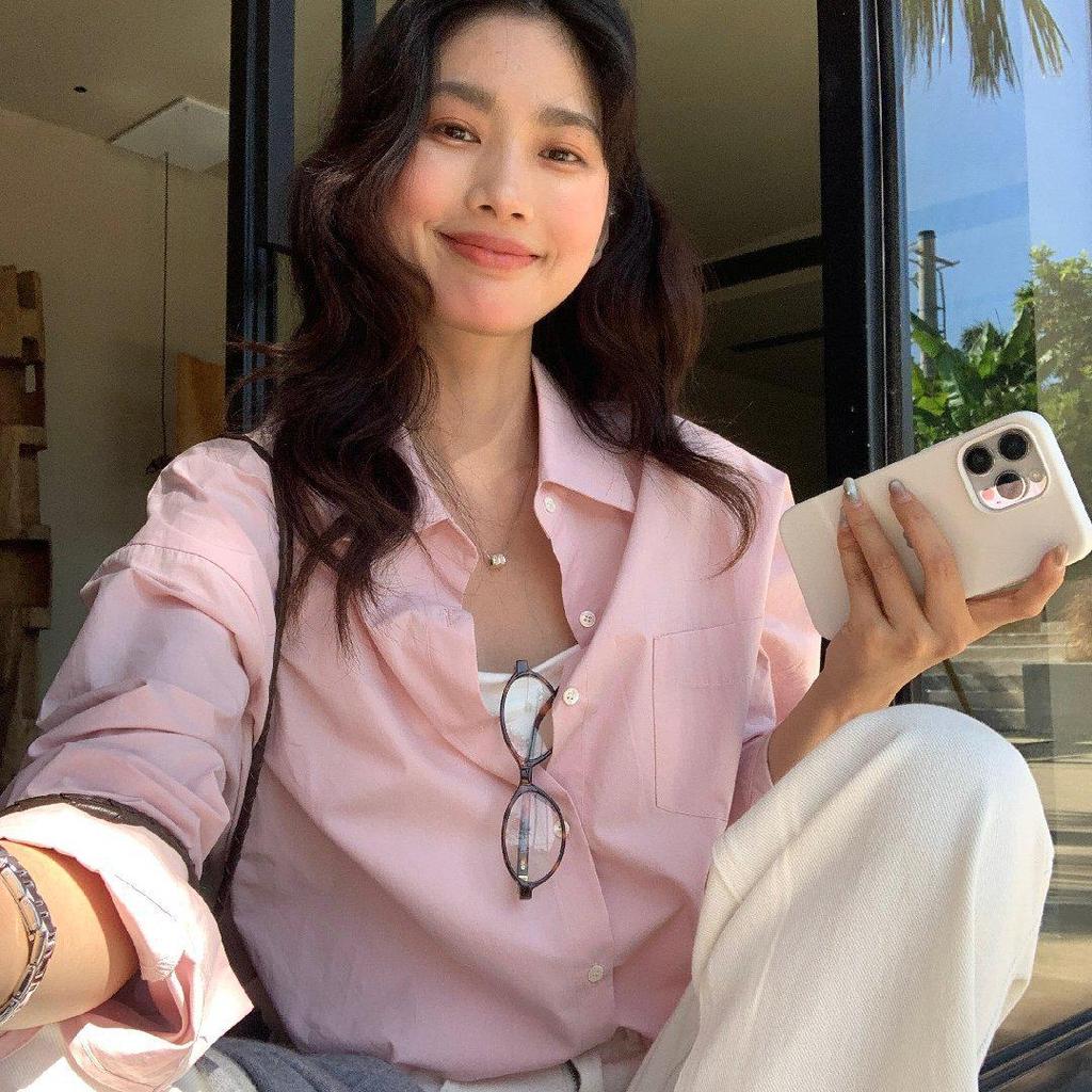 Limon Lemon Green Tea Loose Shirt - Women’s Spring 2026 High-End Long Sleeve Top