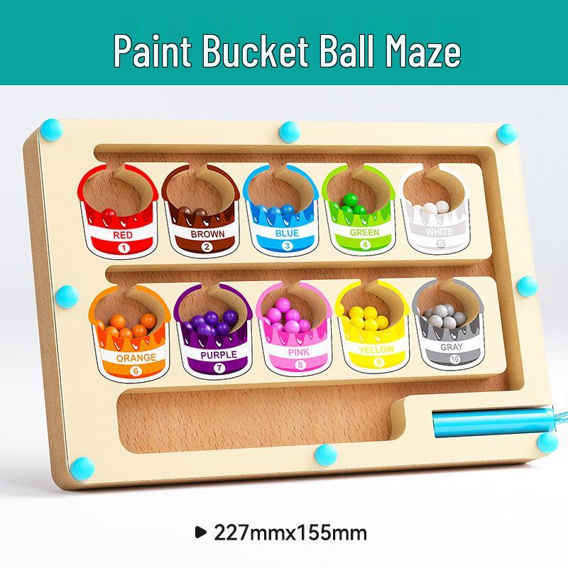 Children's Magnetic Bead Maze Toy: Educational Pen Control, Counting & Color Recognition Aid