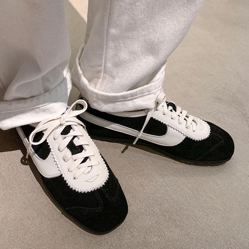 

Новые удобные модные одинарные туфли из коровьей кожи женские на все сезоны из овчины одинарные туфли на низком каблуке нескользящая подошва из говяжьей кожи мягкая подошва на шнуровке большого размера 40