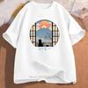 Tea Cat In Mt Fuji Tshirt Women Unisex Casual Funny Cute Short Sleeve Tops Summer Oversize ONeck High Quality Fashion Tshirts