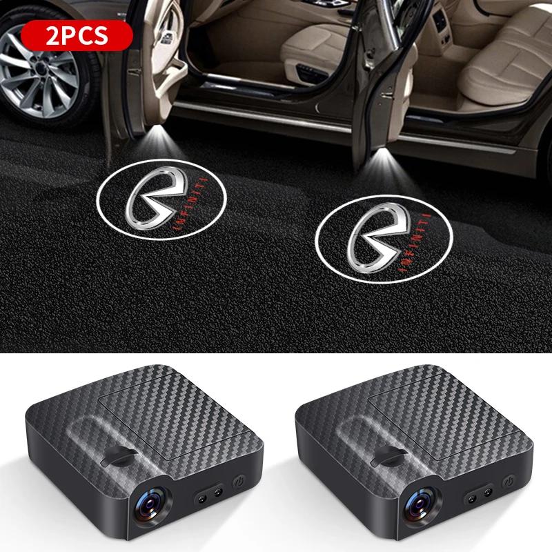1/2pcs Car Door Decoration Laser Projector Lights LED HD Welcome Lamp For Infiniti Q50 Q70 QX70 FX35 Q30 G37 QX60 G35