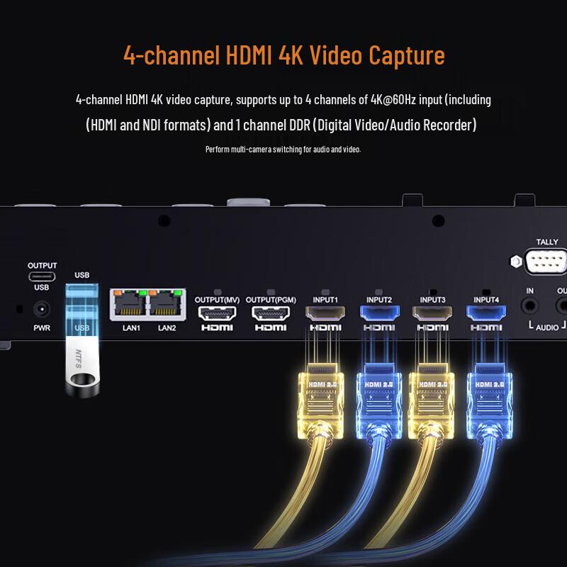 TCHD-840 Pro 4K Portable HDMI Video Switcher System