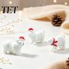 Holiday Display Ornaments Miniature Polar Bear Figurines, Durable Synthetic Resin Animal Indoor Outdoor Statues Ornaments, Decorative Accents