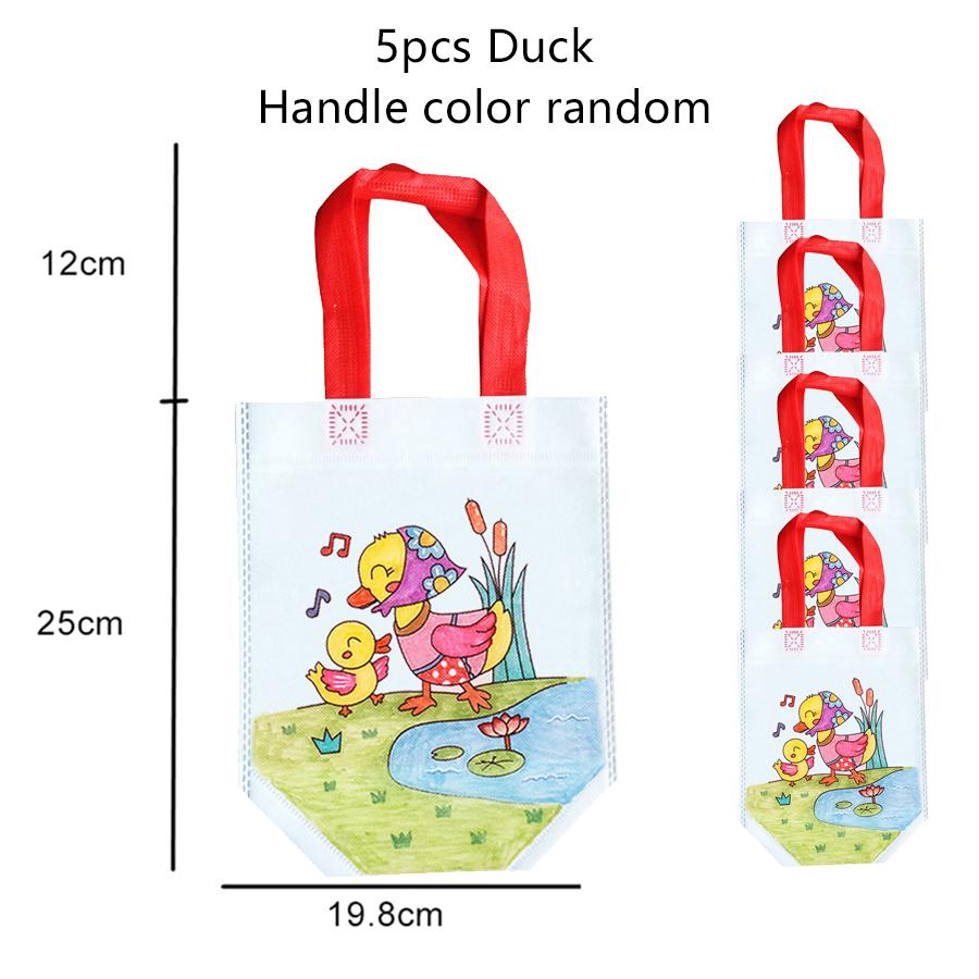 5pcs Graffiti Bag Non Woven Kids Drawing Manual DIY Coloring Environment Protection Children Painting Puzzle Toys Handbag TMZ
