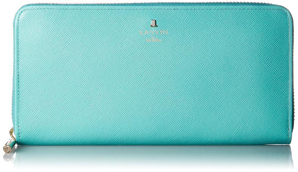 Lanvin en Bleu Luxembourg Color Round Zip Long Wallet, Women's, 481179, Green