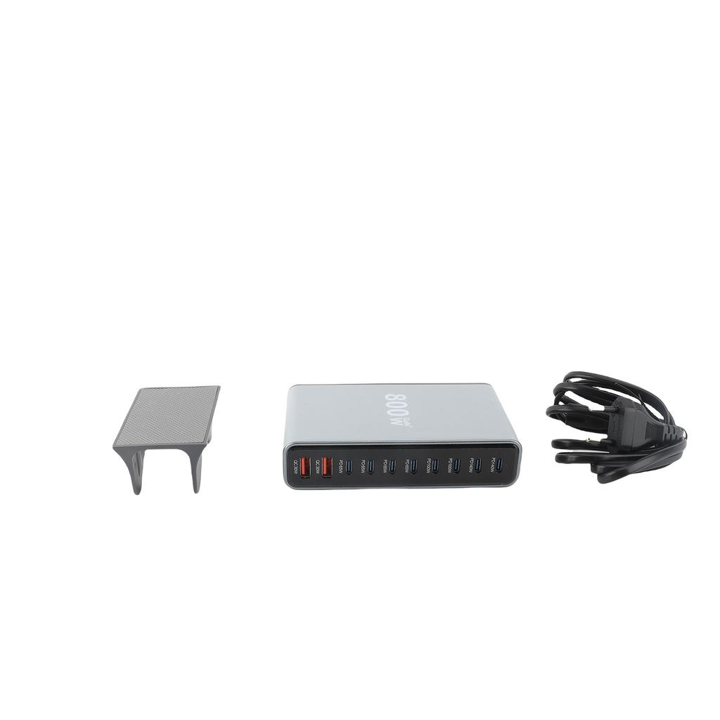 GaN Charger 800W Desktop PD 10 Ports USB C USB A Power Charging Station with 1.5meter Cable