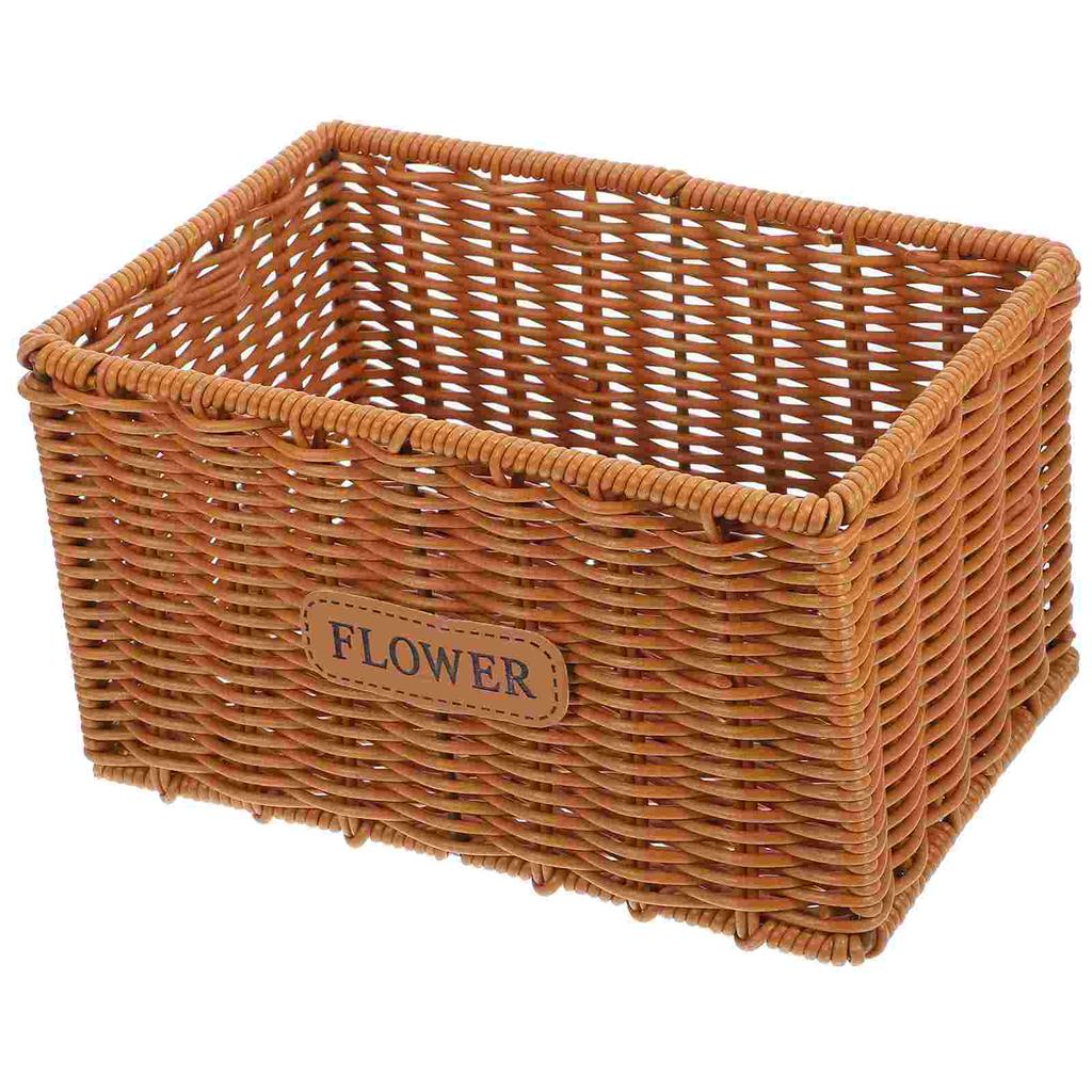 Imitation Rattan Storage Basket Woven Plant Flower Baskets Rural for Planters Indoor Plants