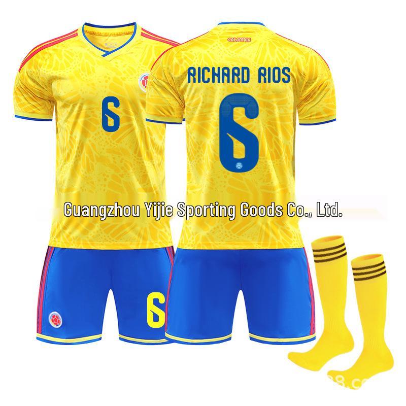 Colombia 2026 World Cup Home Kit: James #10, Diaz #7, Rios #6 Jerseys