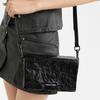 CHARLES&KEITH Pu Shoulder Bag , Crossbody Bag Small Women's Jet Black / Cream Milk White / Silver (Unisex) Crossbody Bags CK2 80782348