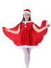 MiniAya Tomtekostym för Flickor, Juloutfit med Kappa och Hatt, Söt Röd och Grön Poncho, Fluffig Jultomtekostym för Flickor, Perfekt