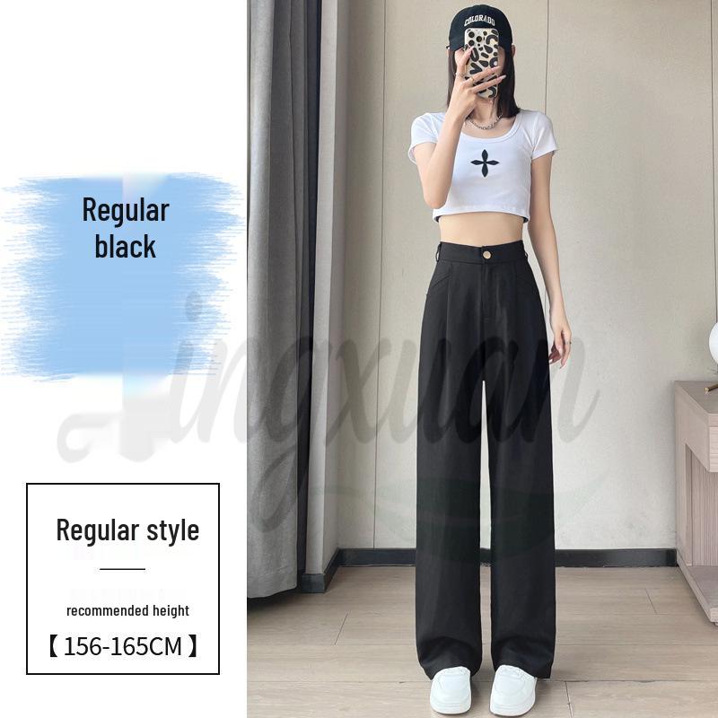 2026 Summer Women's High-Waisted Linen Wide-Leg Pants - Ice Silk Cotton Blend, Lightweight and Casual.