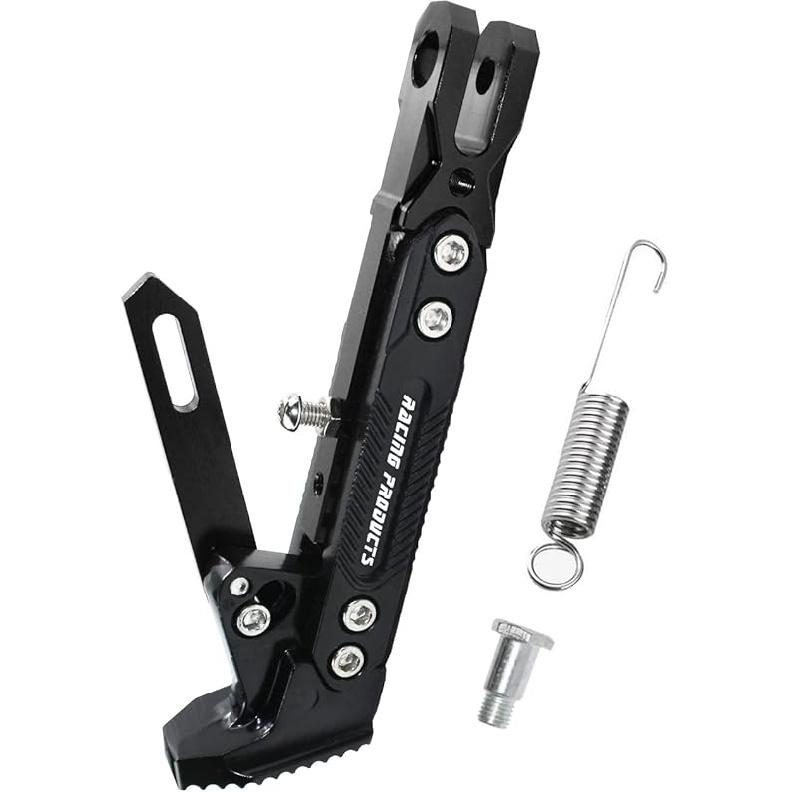 Universal Motorcycle Kickstand Accessories Motor Scooter Modified CNC Aluminum Alloy Adjustable Tripod Holder Kickstand Foot Side Support Stand Motor