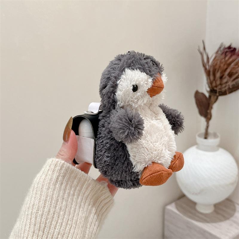 Plüsch-Pinguin-Ledertasche für AirPods 1 Apple Bluetooth kabellose Headset-Abdeckung 1/1/1. Generation pro1 süßes Mädchen
