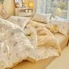 3/4pcs/set 100% Cotton Floral Pattern Duvet Cover Set with Pillowcase Sheet Home Twin Single Queen Size Boys Girls Bedding Sets