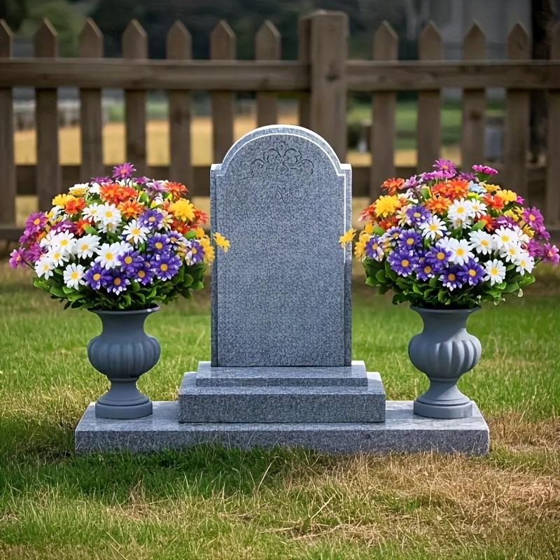 5 Bunches of Outdoor Artificial Flowers, Plastic Daisy Bouquet, UV-Resistant Artificial Flower Bush, Ideal for Home, Office, Wedding, Party Garden