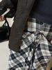 Louvre Spring Korean Retro Asymmetrical Plaid Maxi Skirt - High-Waisted Women's Fashion