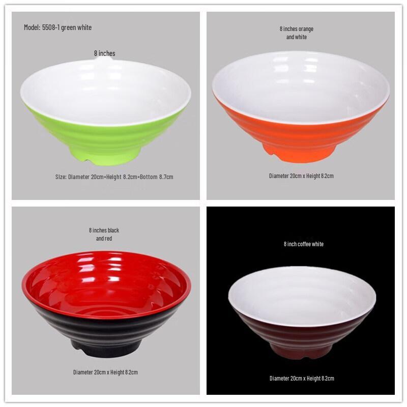 

Jijun A5 Melamine Japanese Style Ramen Noodle Soup Bowl 8 inch