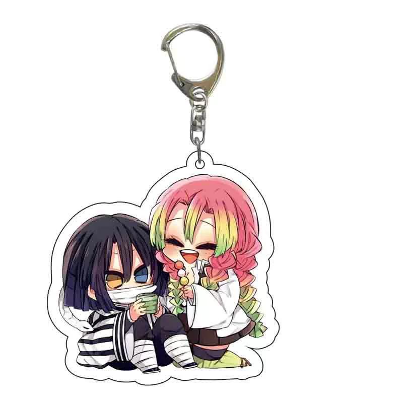 Keychain Pendant Anime Demon Slayer Kimetsu No Yaiba Kamado Tanjirou Double Sided HD Bag Pendant Gift For Fans Cosplay Props Jewelry Gift