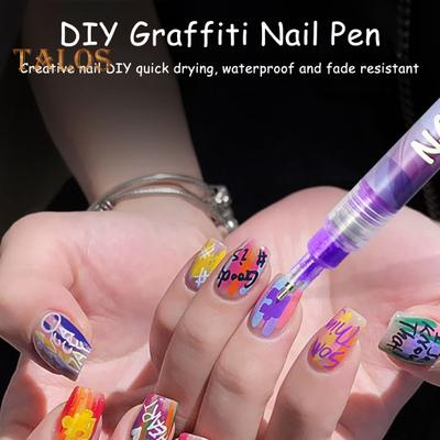 12Pcs Nail Art Graffiti Pens Ultra Fine Tip Manicure Marker DIY Nail Designs Waterproof Gel Pens Nail Artist Tool