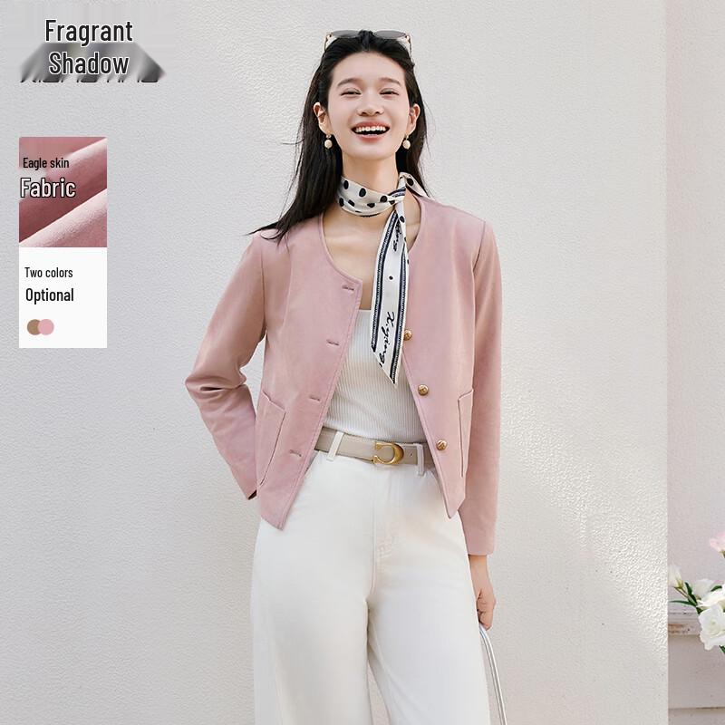 Xiangying Women s Maillard Style Suede Short Jacket M