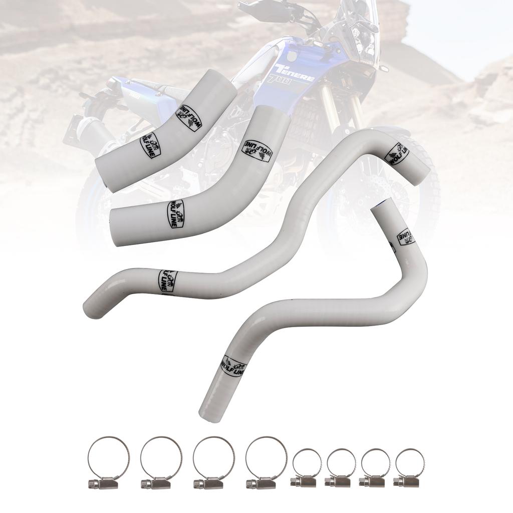 Silicone Radiator coolant Hose kit For Yamaha Tenere 700 2019-2024 White