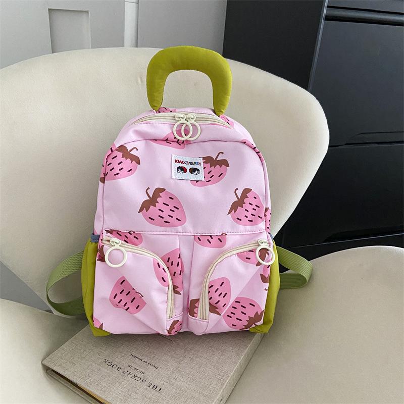 Cartoon Fruit Print School Backpack Girls Light Portable Kindergarten Schoolbag For Girls Boys Korean Kids Backpacks Cute Bags