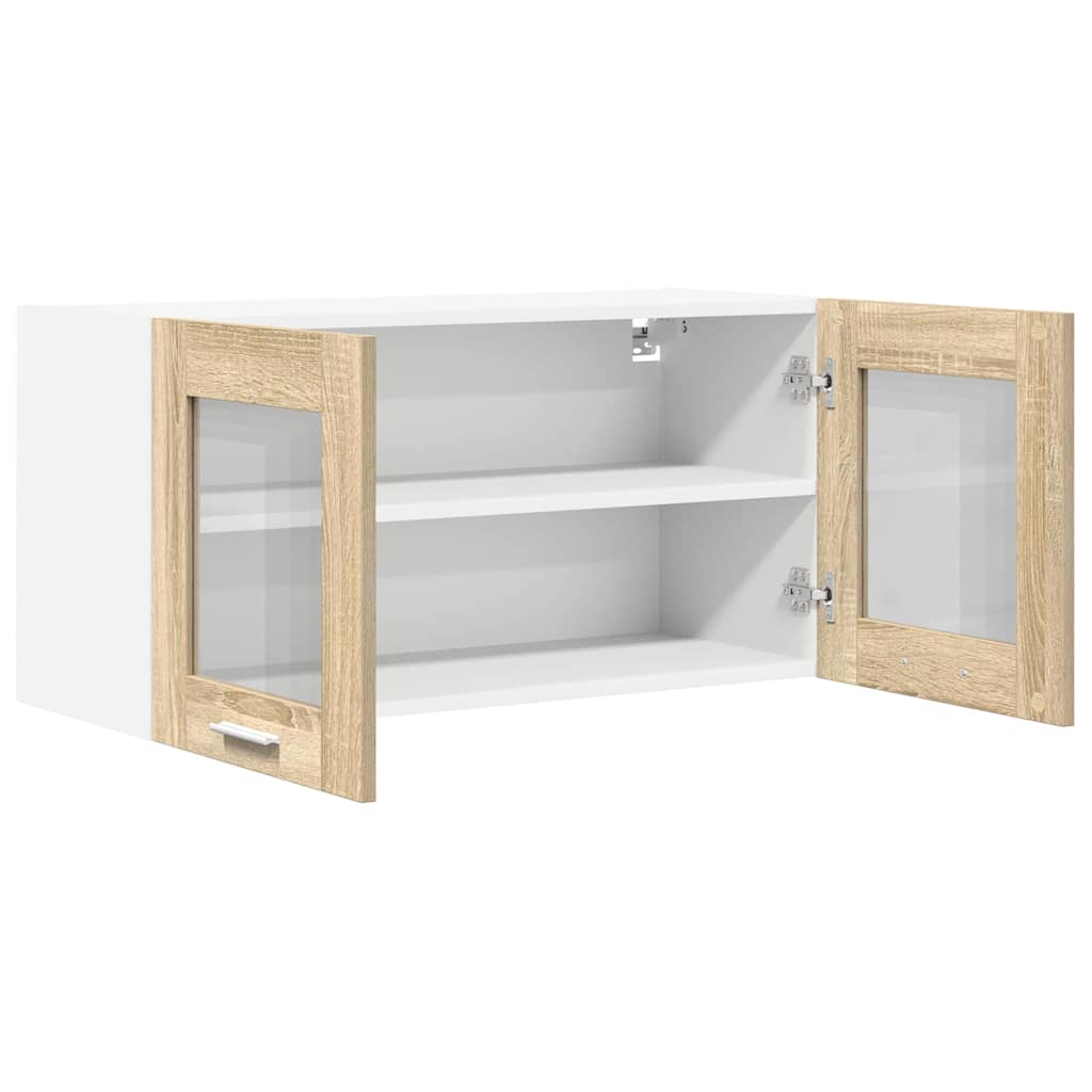 Wall Cabinet Sonoma Oak and White 80 x 31 x 40 cm