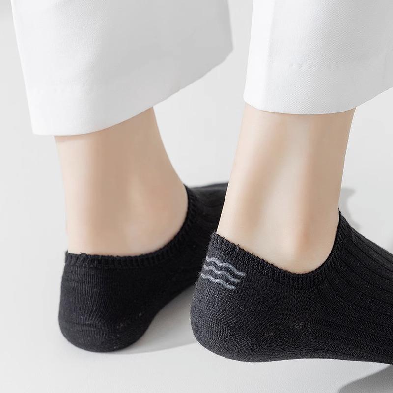 5 Pairs Socks Women's Boat Socks Spring and Autumn Summer Summer Thin Shallow Mouth Non-slip with Invisible Socks