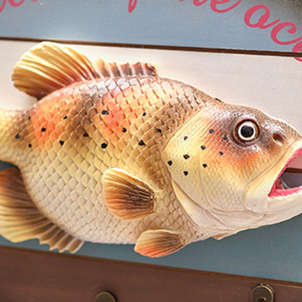 Handmade Wood Fish Wall Hanging Ornaments Unique Fish Decor Hook  Home Decor