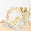 White Hot Stamping Birthday Party Supplies - Disposable Tableware Set