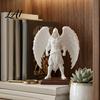 Unique Personalized Gift 3D Printed Dark Angel Statue Gothic Hooded Figurine Detailed White Textured Sculpture Winged Desk Decor for Home