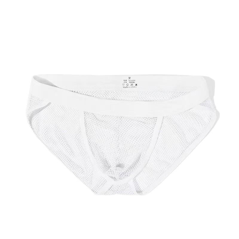 Sexy Men'S Underwear Hollow Mesh Full Transparent Panties High-Fork Briefs See-Through Pouch Underpants  Thin Breathable Bikini
