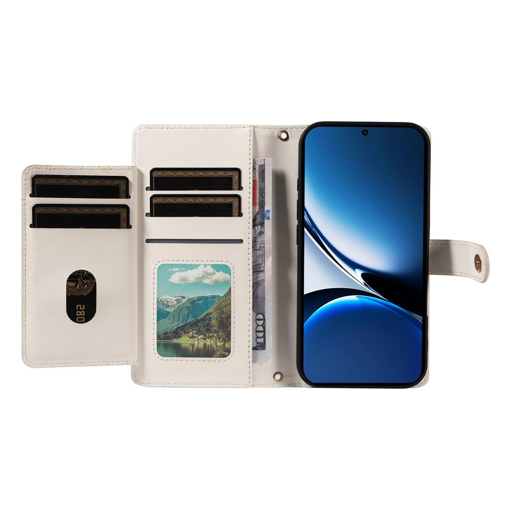 For Xiaomi Poco X7 Pro 5G/Xiaomi Redmi Turbo 4 5G Wallet Case with Straps,Rhombus Leather Stand Phone Cover