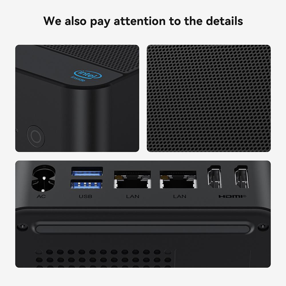 OUMAX MAX N N150 Mini PC Intel Twin Lake N150 4C4T 16G 500G Unterstützt Dual-LAN WIFI 5 BT 5.0 Desktop-Computer